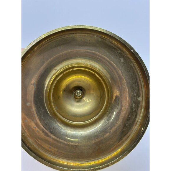 VTG Brass Candlestick Holder 11"x4.5 Ornate Patina Home Decor MCM Hollywood - Picture 3 of 9